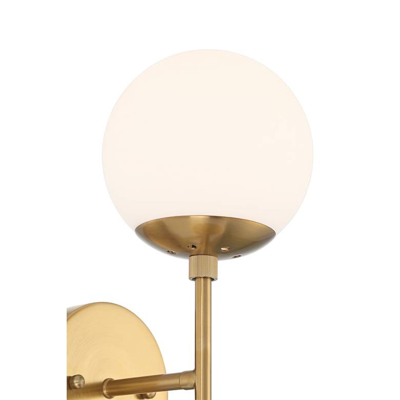 Image 3 Possini Euro Oso 18 inchH Gold Opal Glass 2-Light Wall Sconce more views
