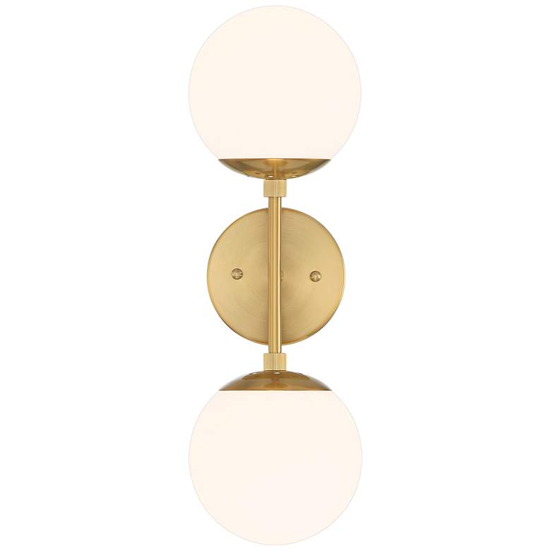 Image 5 Possini Euro Oso 18 inchH Gold Opal Glass 2-Light Wall Sconce more views