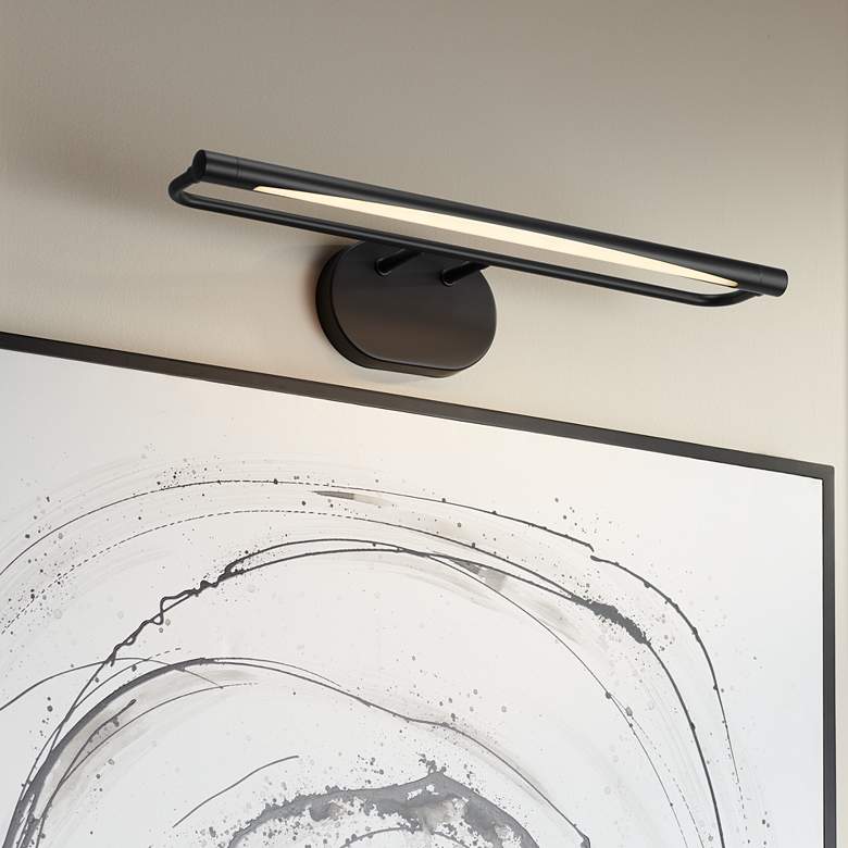 Image 1 Possini Euro Oswin 24" Wide Black LED Picture Light