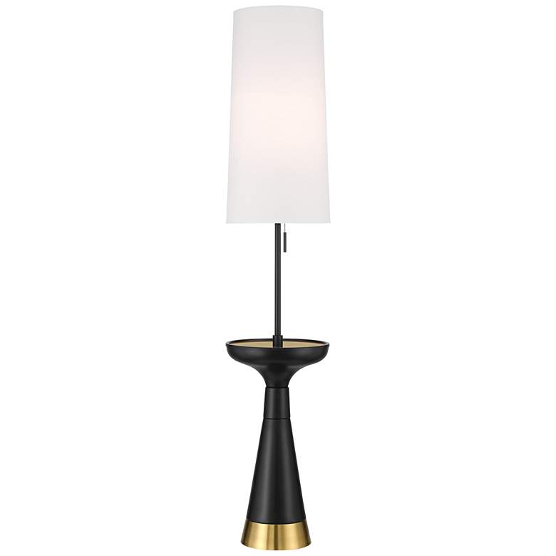 Image 3 Possini Euro Otis 66" High Gold and Black Modern Tray Table Floor Lamp