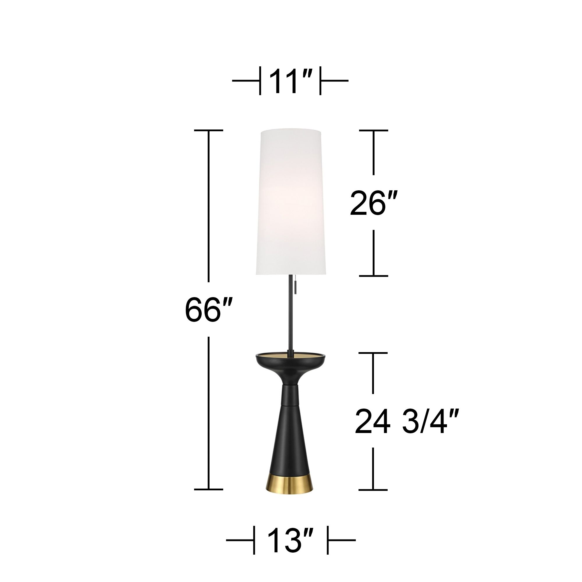 Possini Euro Otis 66" High Gold and Black Modern Tray Table Floor Lamp in scene