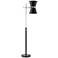 Possini Euro Oxford Black Modern Mid-Century Floor Lamp