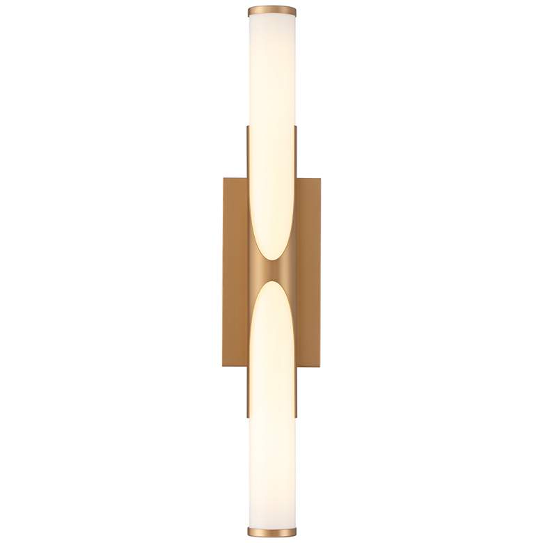 Image 5 Possini Euro Oyama 24 3/4" Wide Gold LED Bath Light more views