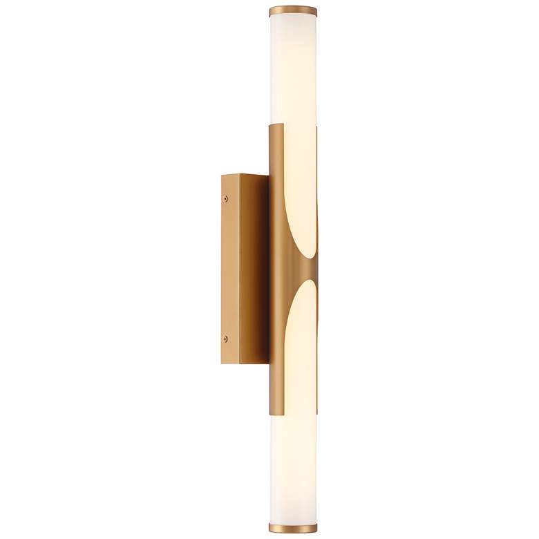 Image 6 Possini Euro Oyama 24 3/4" Wide Gold LED Bath Light more views