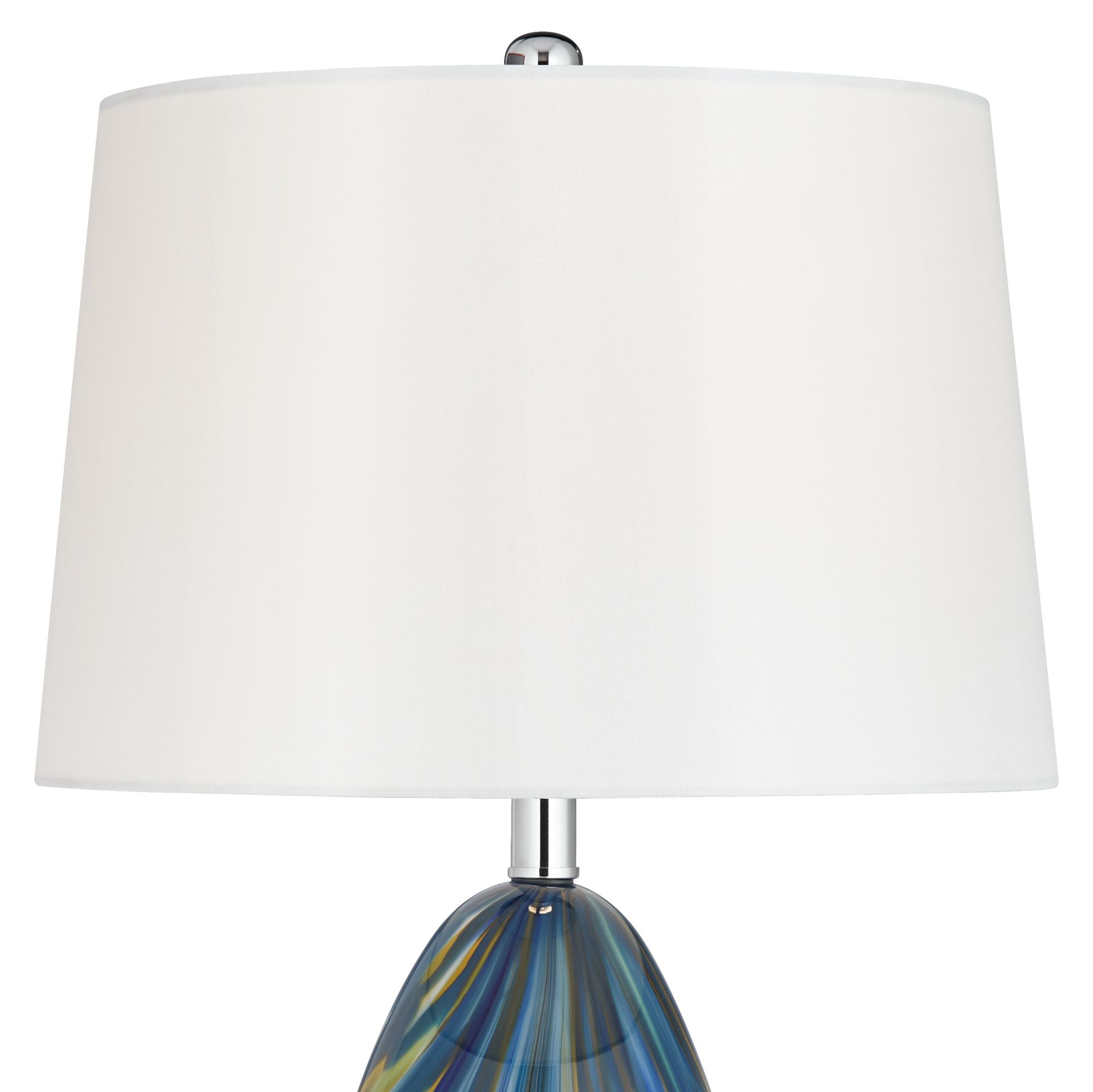 Image 3 Possini Euro Pablo 27" Blue Swirl Lamp with Square Black Marble Riser more views