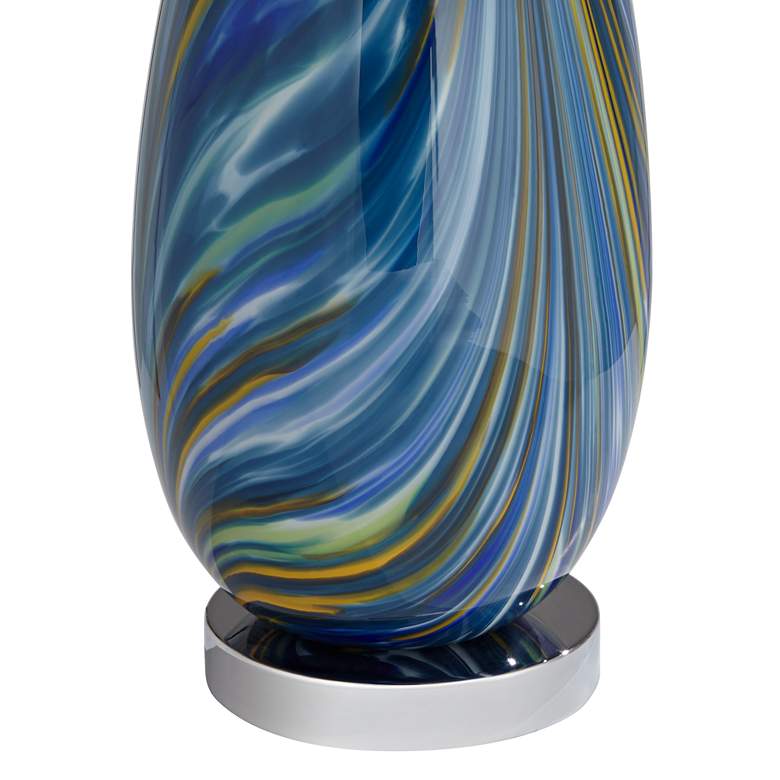 Image 6 Possini Euro Pablo 27" Blue Art Glass Lamp with Table Top Dimmer more views