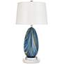Watch A Video About the Possini Euro Pablo Modern Blue Art Glass Table Lamp