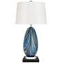 2_Possini Euro Pablo 27" Blue Swirl Lamp with Square Black Marble Riser