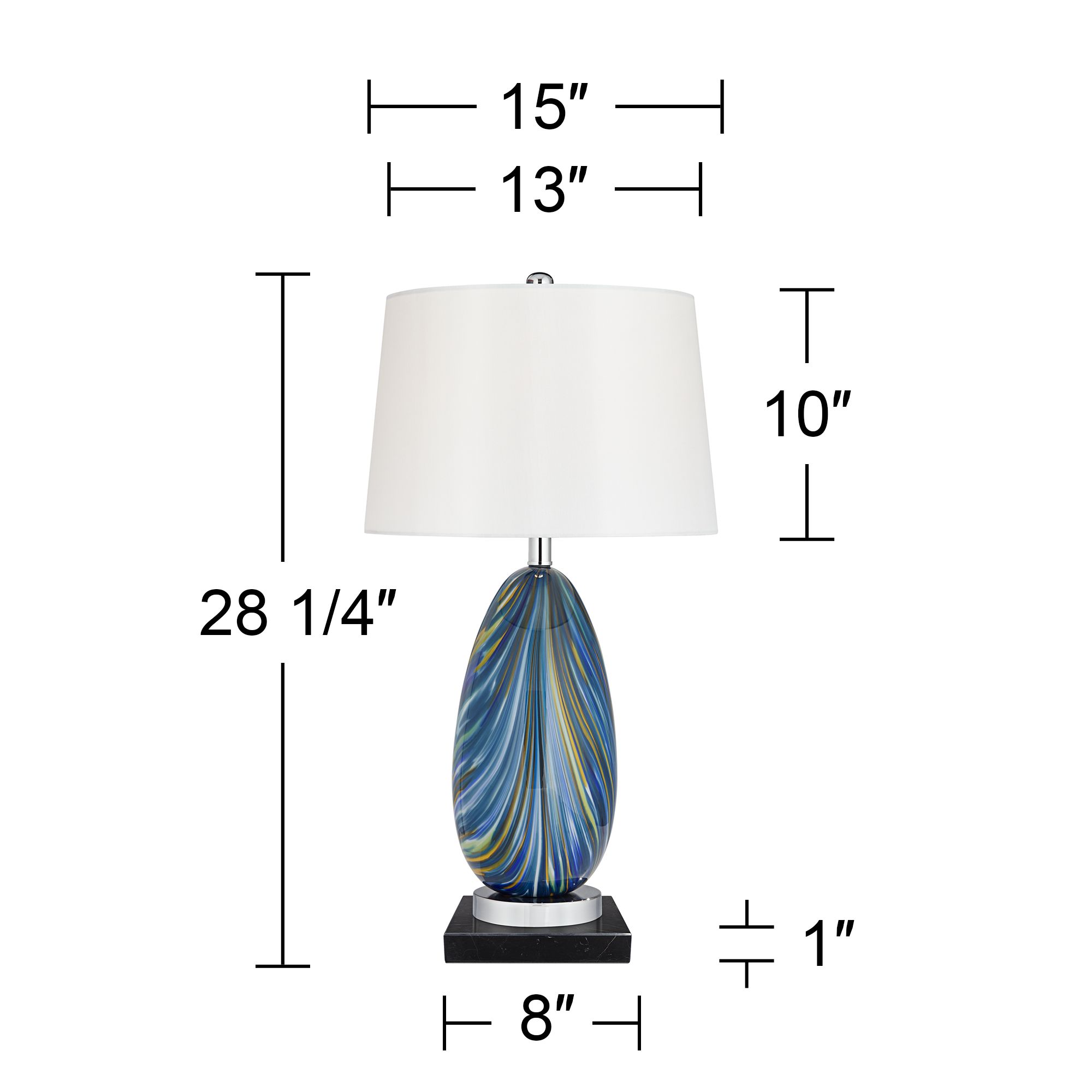 Watch A Video About the Possini Euro Pablo Modern Blue Art Glass Table Lamp