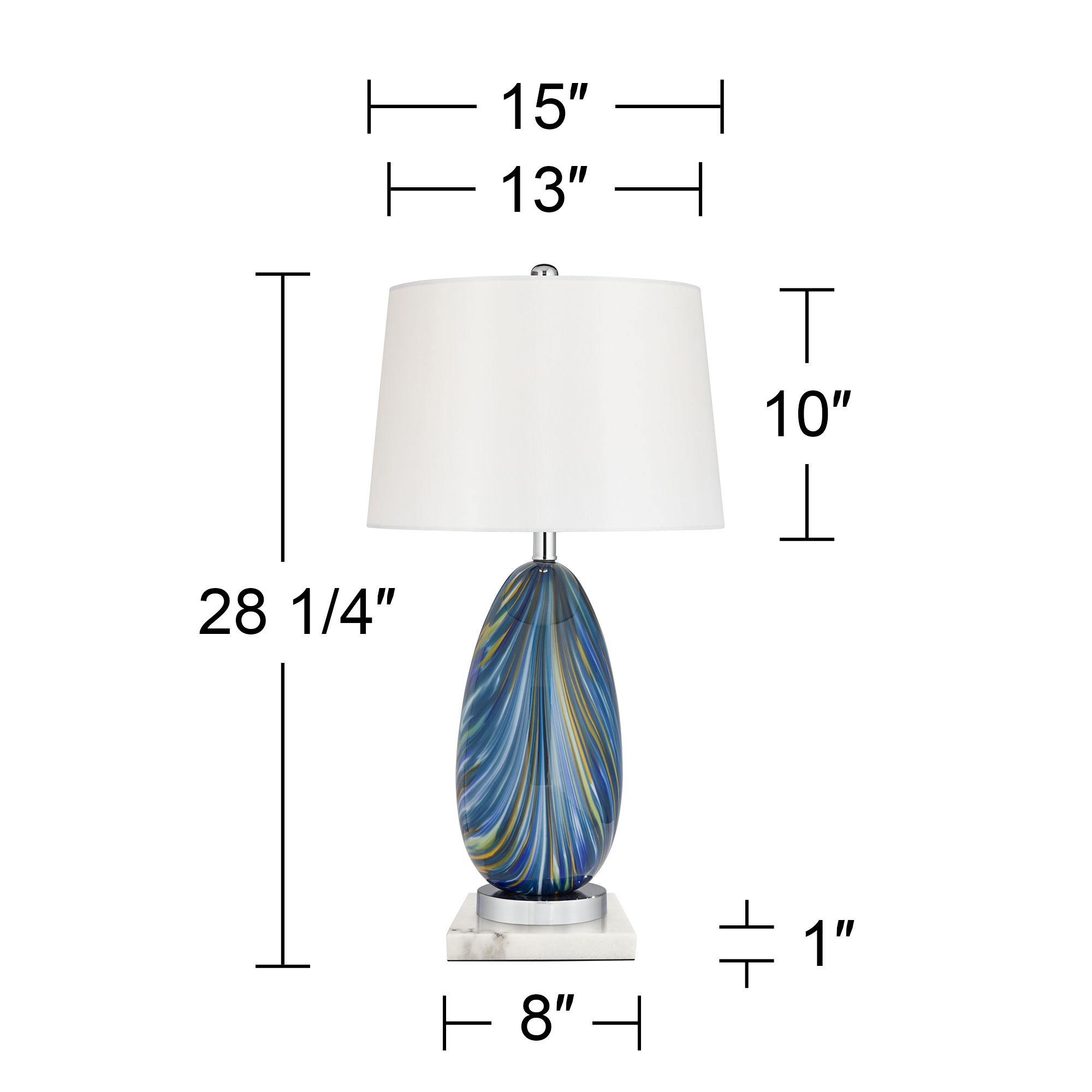 Watch A Video About the Possini Euro Pablo Modern Blue Art Glass Table Lamp