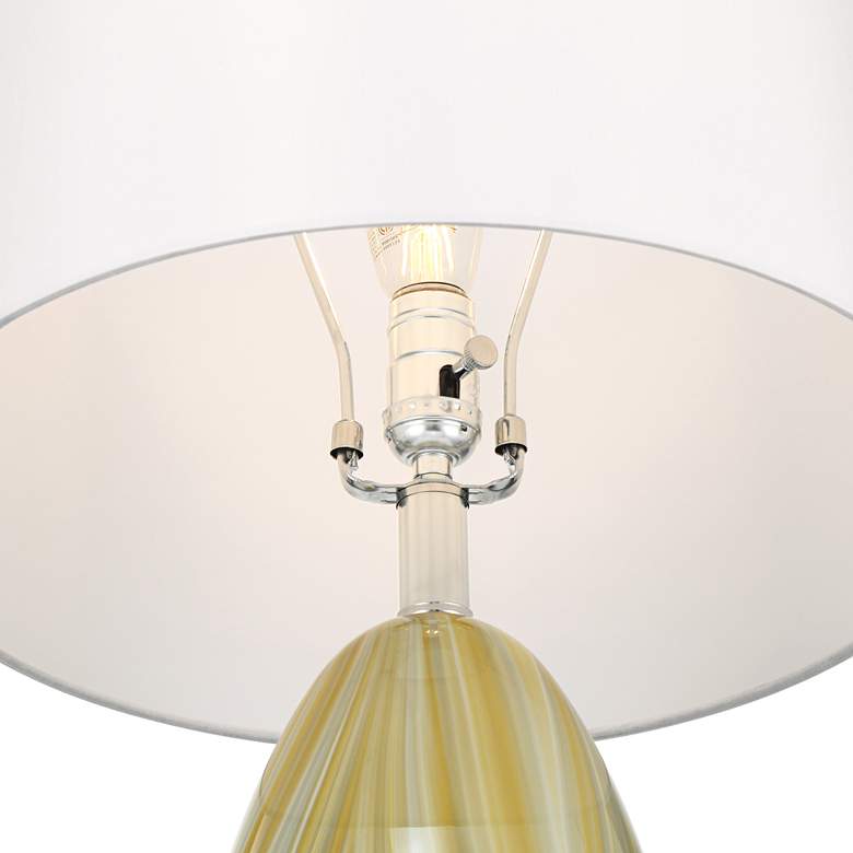 Image 4 Possini Euro Pablo 27" High Modern Yellow Vortex Art Glass Table Lamp more views