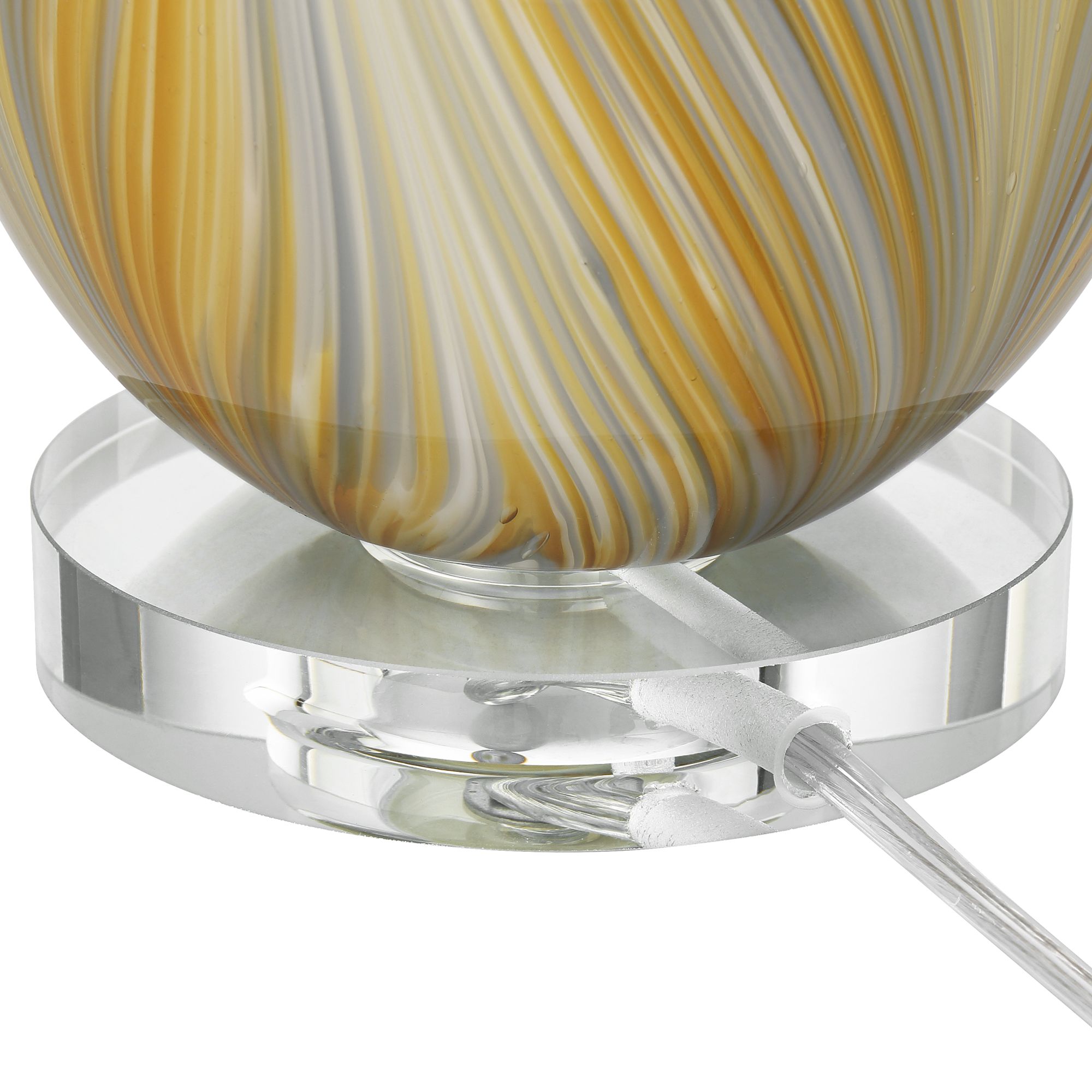 Watch A Video About the Possini Euro Pablo Modern Yellow Vortex Art Glass Table Lamp