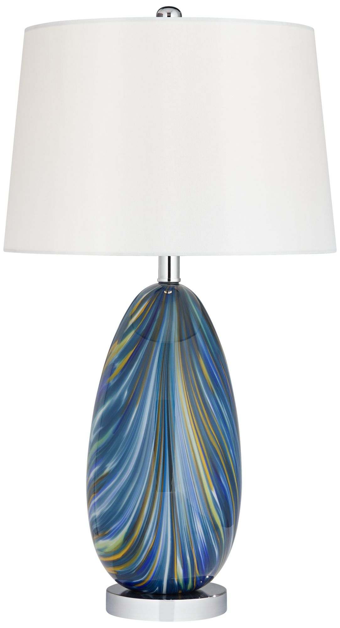 Possini Euro Pablo 27" Modern Blue Art Glass Table Lamp with Dimmer