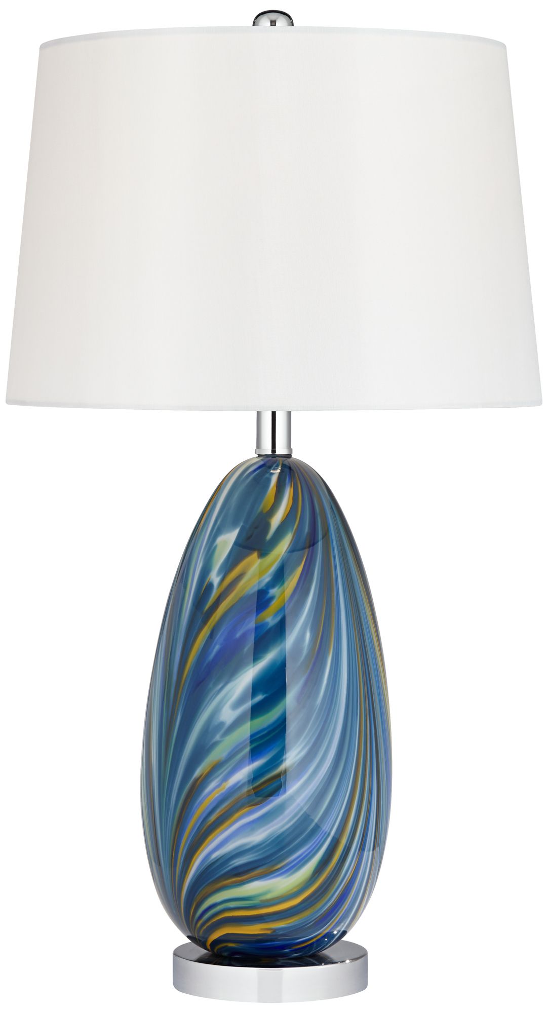 Watch A Video About the Possini Euro Pablo Modern Blue Art Glass Table Lamp