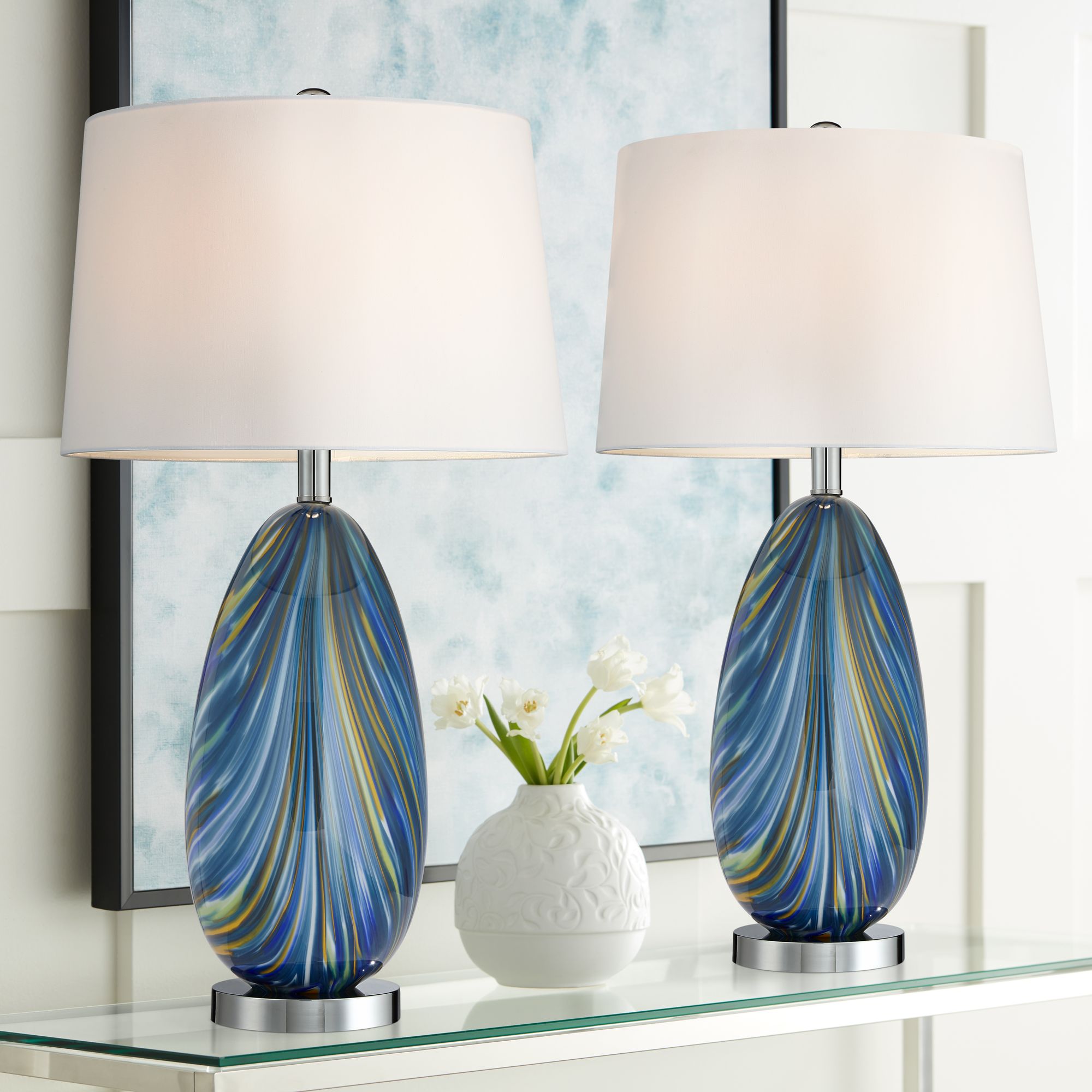 Contemporary blown deals glass table lamps