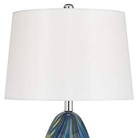 Image3 of Possini Euro Pablo 27" Modern Blue Art Glass Table Lamps Set of 2 more views
