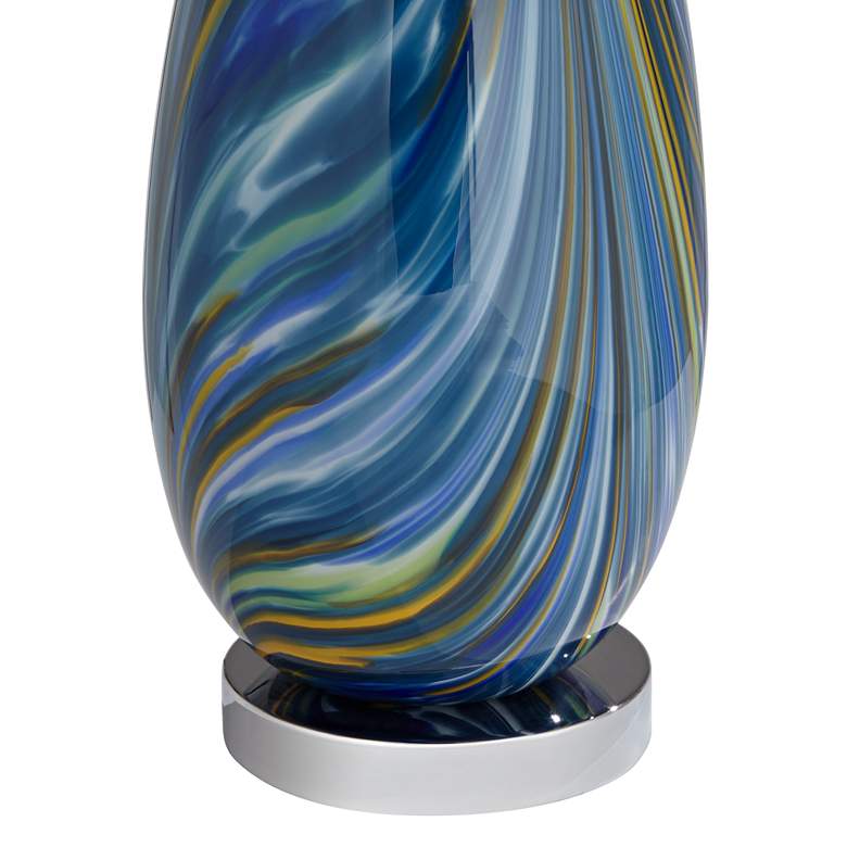 Image 5 Possini Euro Pablo 27" Modern Blue Art Glass Table Lamps Set of 2 more views
