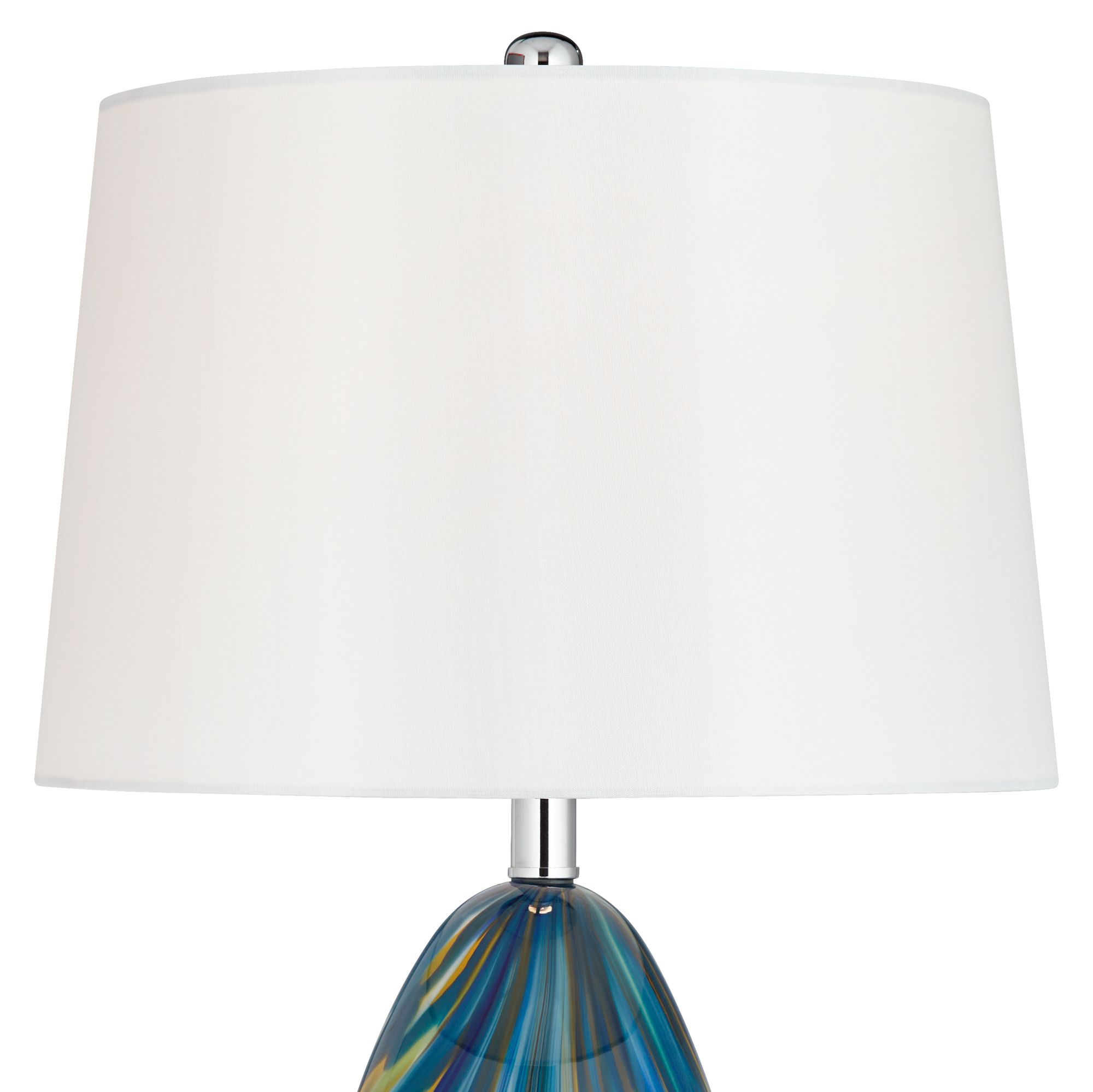Image 3 Possini Euro Pablo 28 1/2" Blue Glass Table Lamp with Acrylic Riser more views
