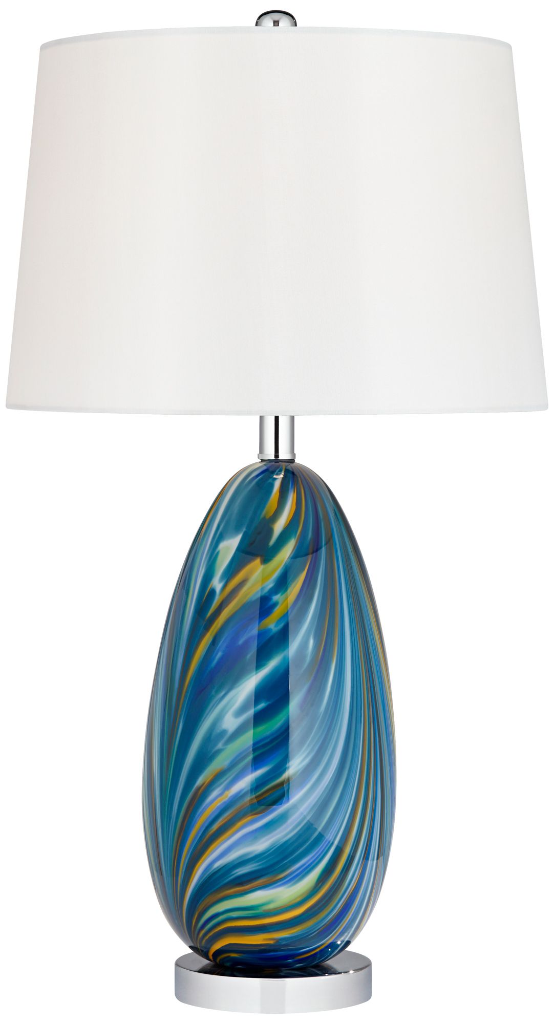 Image 7 Possini Euro Pablo 28 1/2" Blue Glass Table Lamp with Acrylic Riser more views