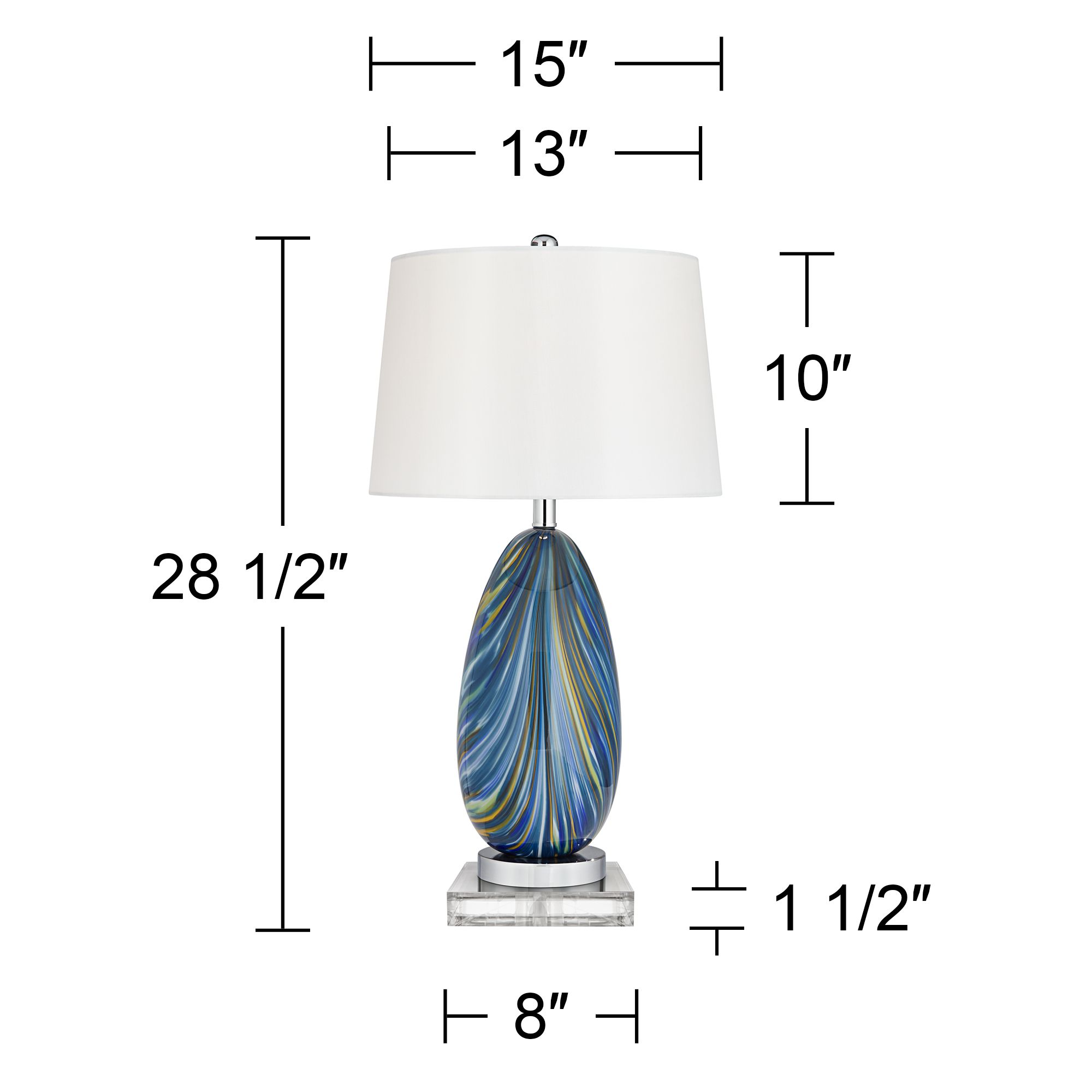Watch A Video About the Possini Euro Pablo Modern Blue Art Glass Table Lamp