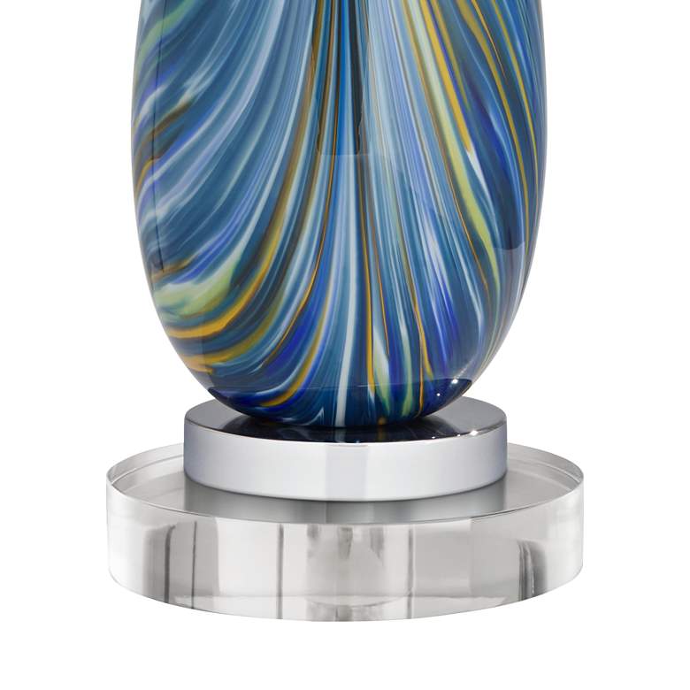 Image 6 Possini Euro Pablo 28 1/2" Blue Glass Table Lamp with Acrylic Riser more views