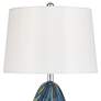 4_Possini Euro Pablo 28" Blue Glass Lamp with Round Black Marble Riser more views