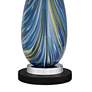 7_Possini Euro Pablo 28" Blue Glass Lamp with Round Black Marble Riser more views
