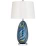 Watch A Video About the Possini Euro Pablo Modern Blue Art Glass Table Lamp