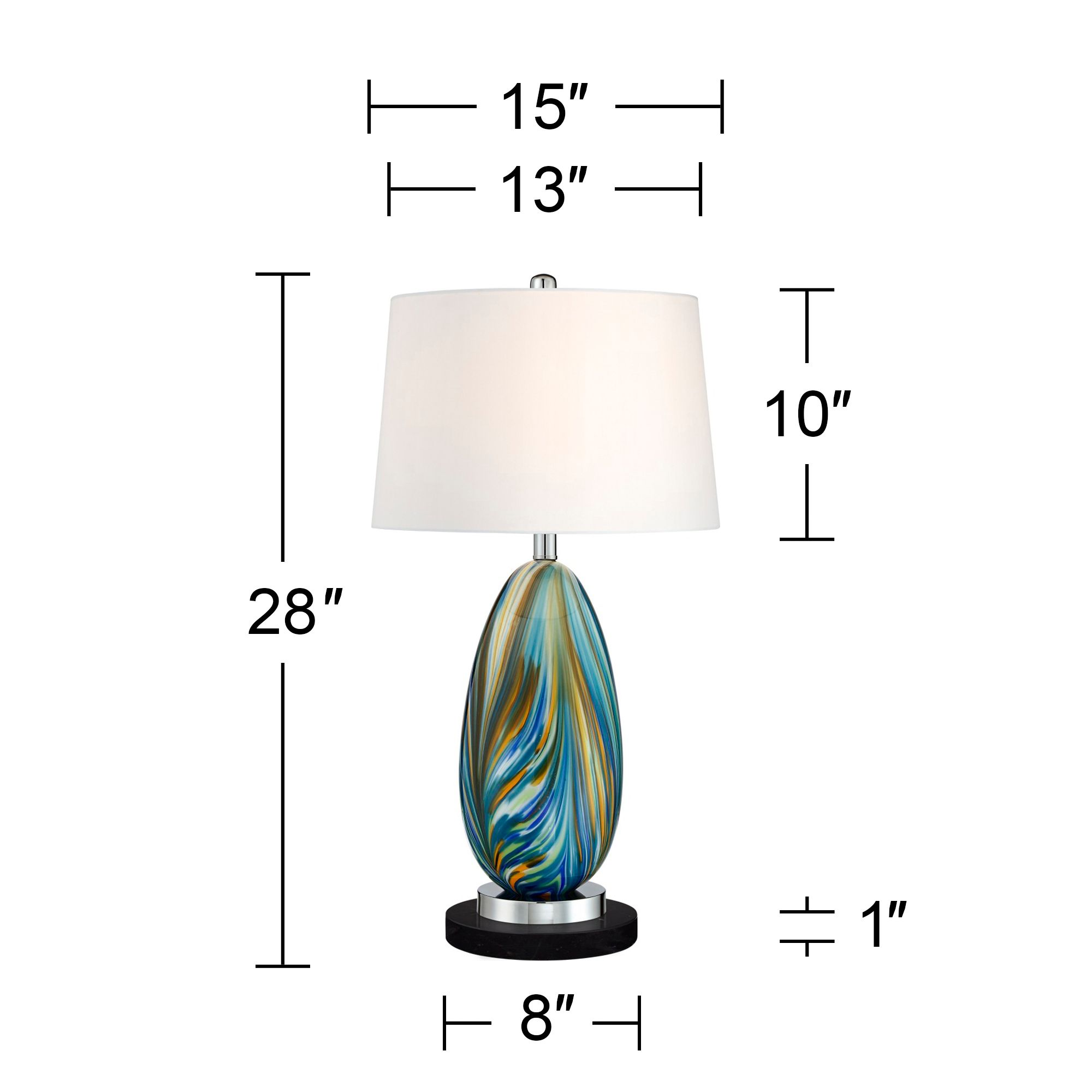 Watch A Video About the Possini Euro Pablo Modern Blue Art Glass Table Lamp
