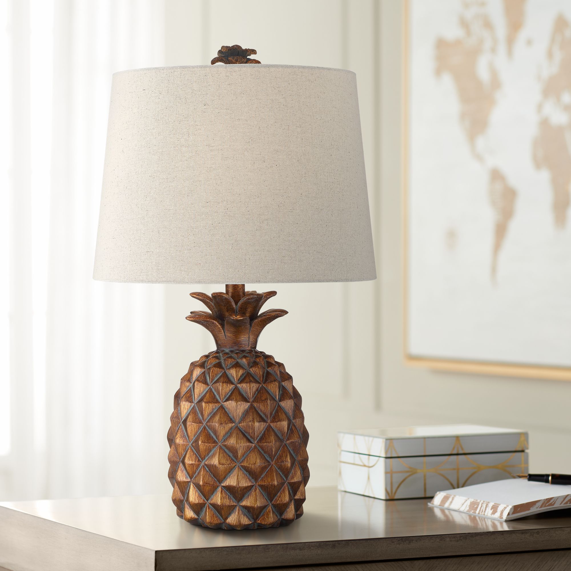 Image 7 Possini Euro Paget 23 3/4" Brown Pineapple Accent Table Lamps Set of 2 more views