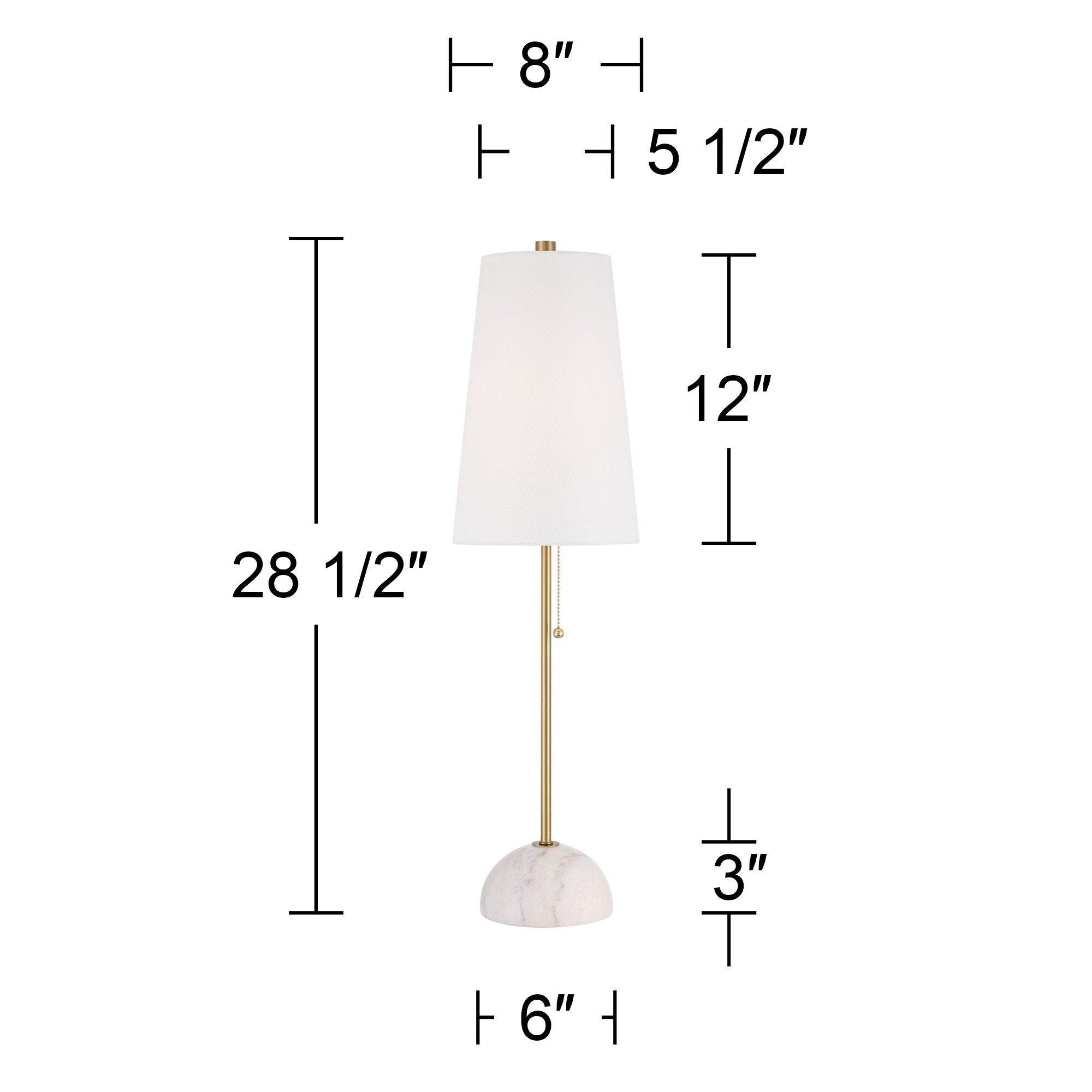 Possini Euro Paige 28 1/2" Marble and Brass Console Table Lamp in scene