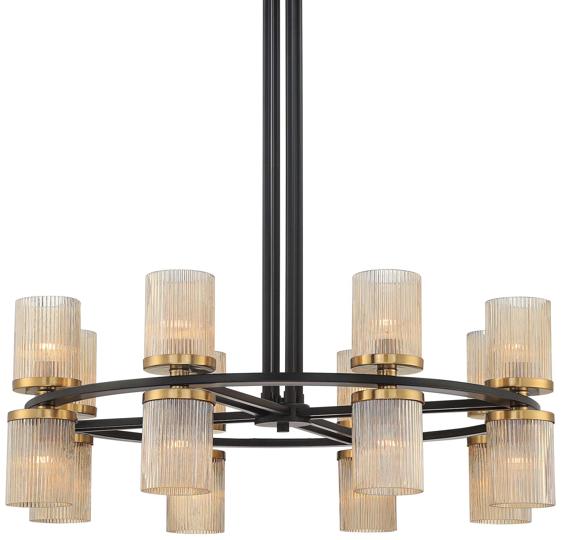Possini Euro Palais 35 1/2" Modern Black Brass 16-Light Chandelier