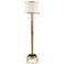 Possini Euro Palisade Satin Brass and Marble Floor Lamp with Riser