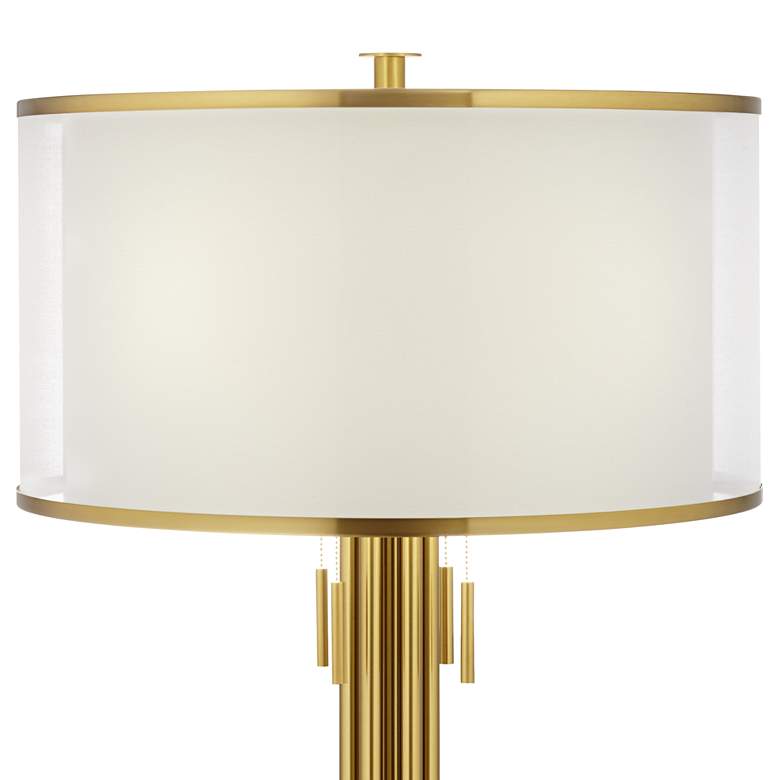 Image 4 Possini Euro Paramus Brass and Faux Marble Oversize 4-Light Floor Lamp more views