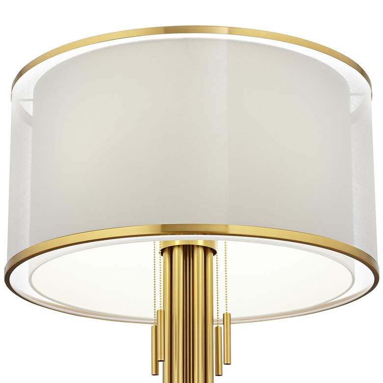 Image 5 Possini Euro Paramus Brass and Faux Marble Oversize 4-Light Floor Lamp more views