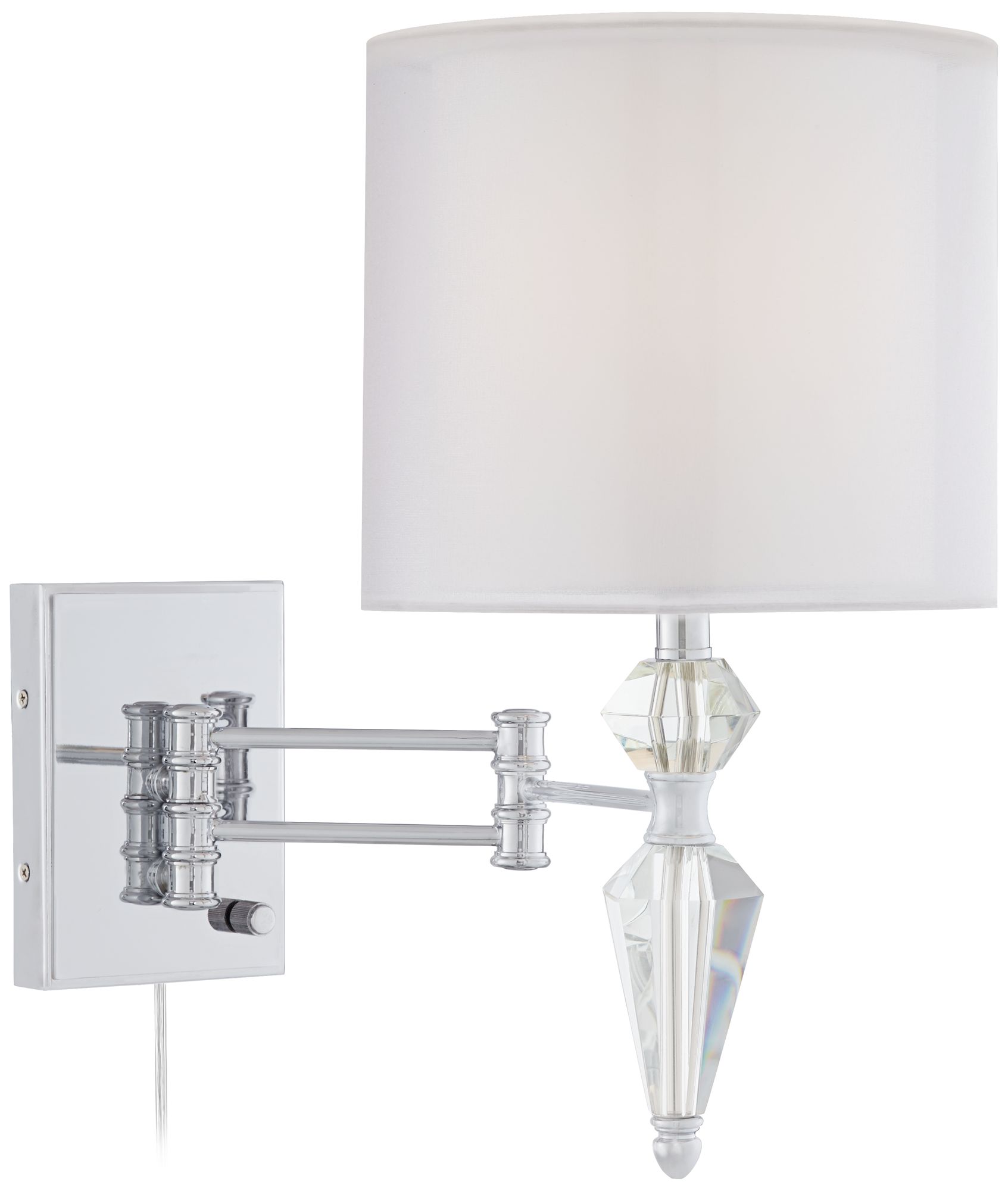 Possini Euro Park Place Chrome Swing Arm Wall Lamp