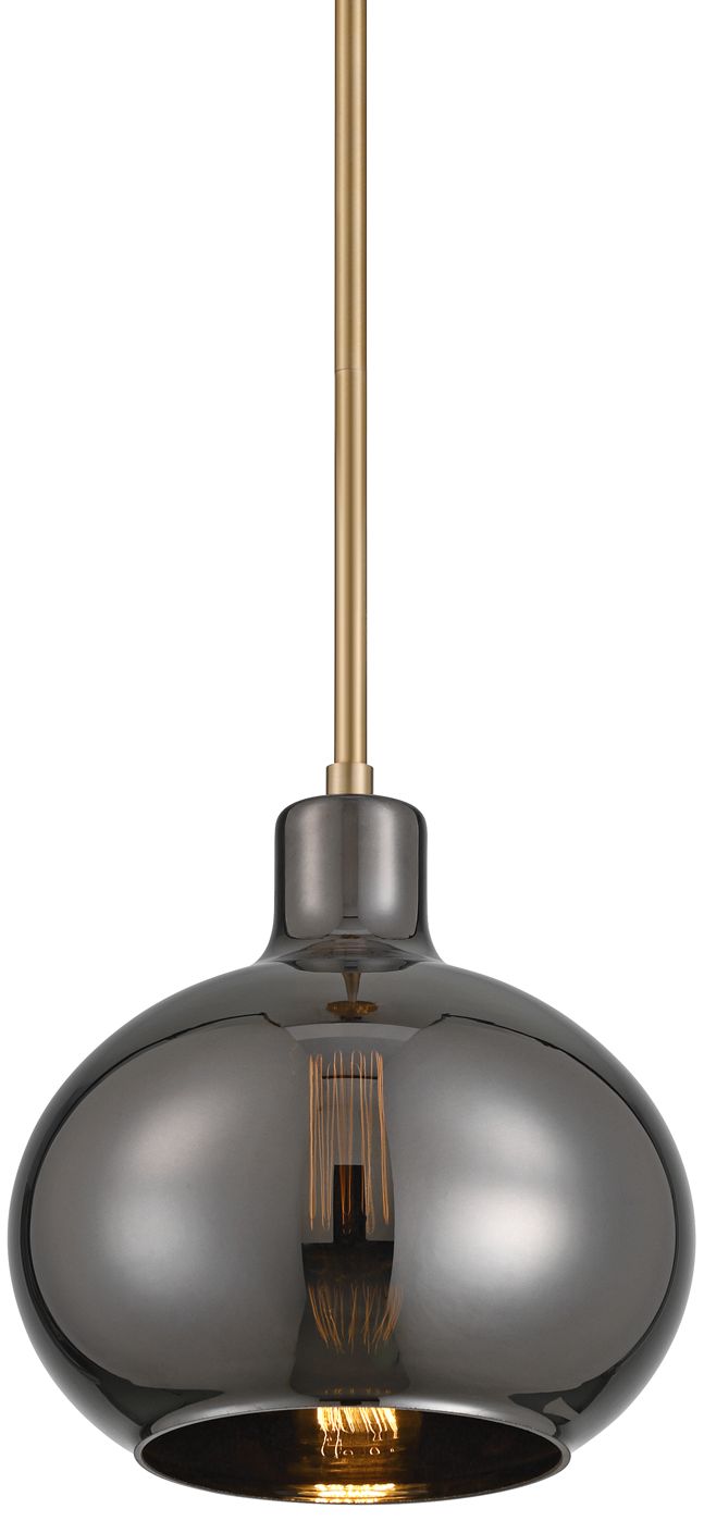 Image 3 Possini Euro Partridge 9 1/2" Wide Black Chrome Glass Mini Pendant