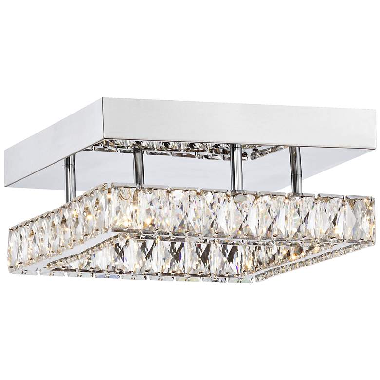Image 3 Possini Euro Patricia Crystal Square 12 inch Wide Chrome LED Ceiling Light more views