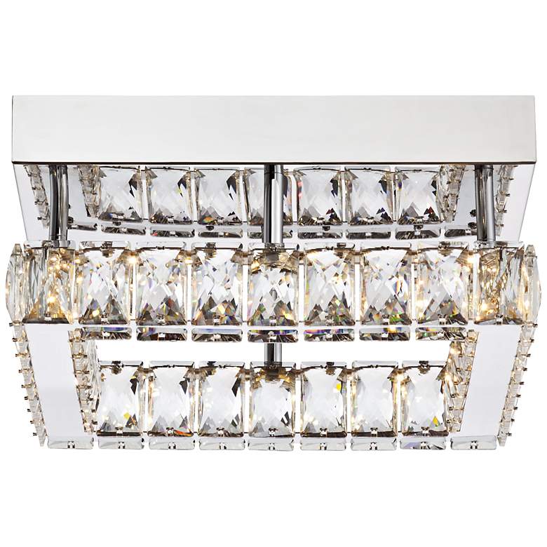 Image 4 Possini Euro Patricia Crystal Square 12 inch Wide Chrome LED Ceiling Light more views