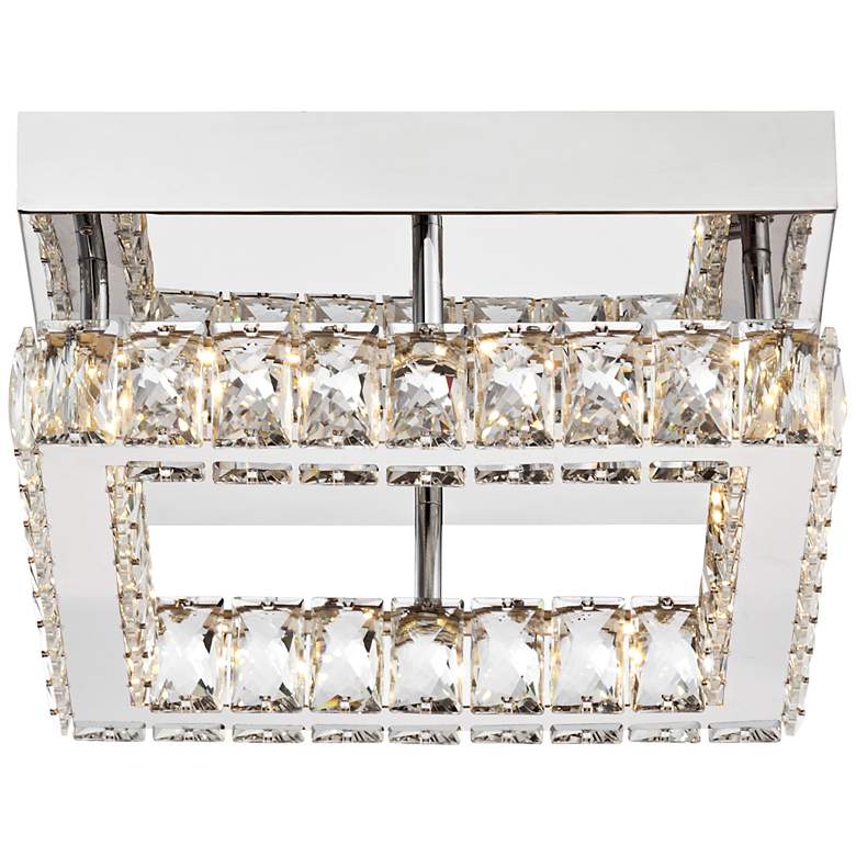 Image 6 Possini Euro Patricia Crystal Square 12 inch Wide Chrome LED Ceiling Light more views