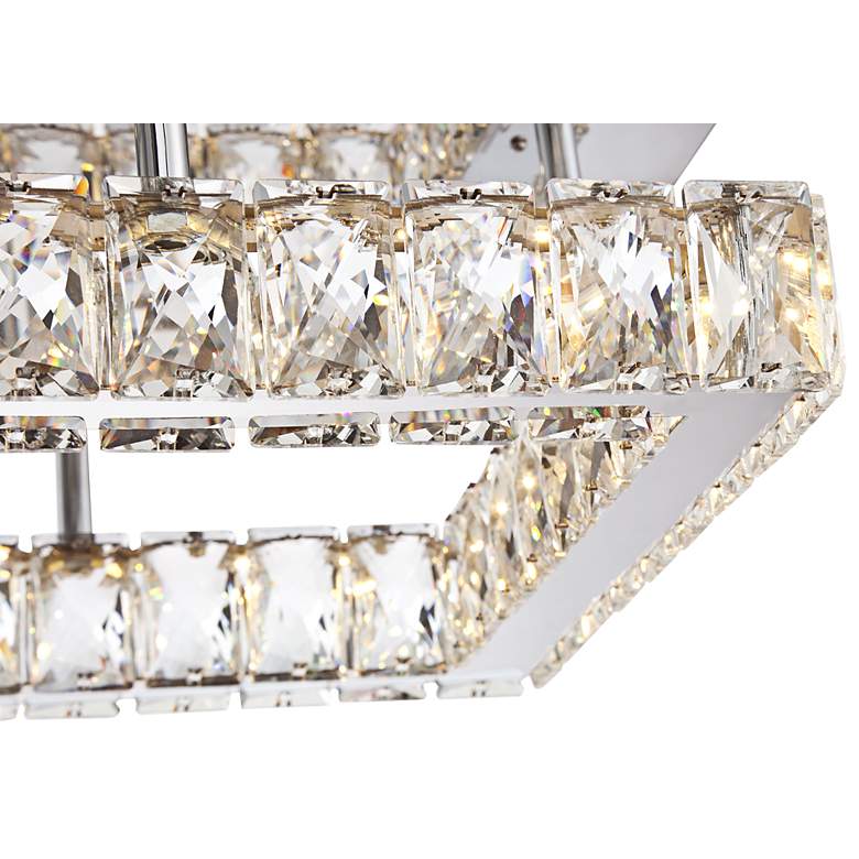 Image 7 Possini Euro Patricia Crystal Square 12 inch Wide Chrome LED Ceiling Light more views