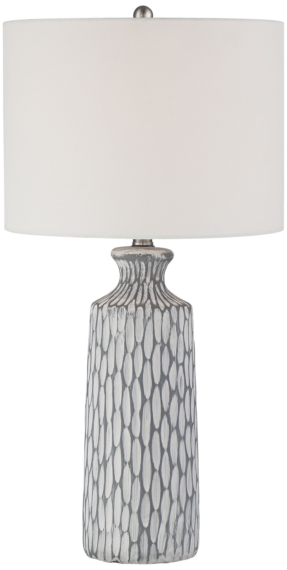 Image 2 Possini Euro Patrick 26 1/4" Gray White Ceramic Lamp with USB Dimmer