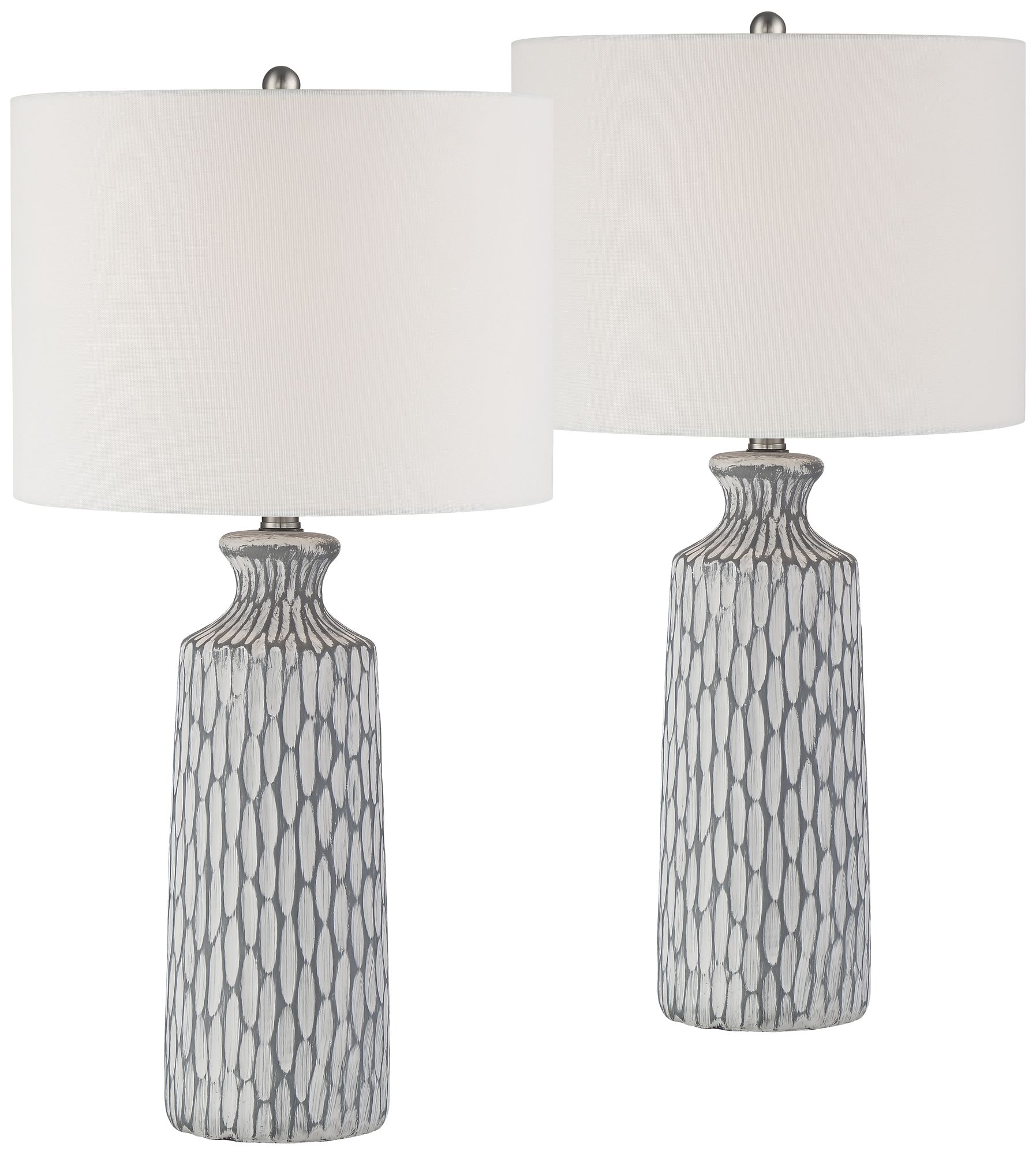 Possini Euro Patrick 26 1/4" Whitewash Ceramic Table Lamps Set of 2