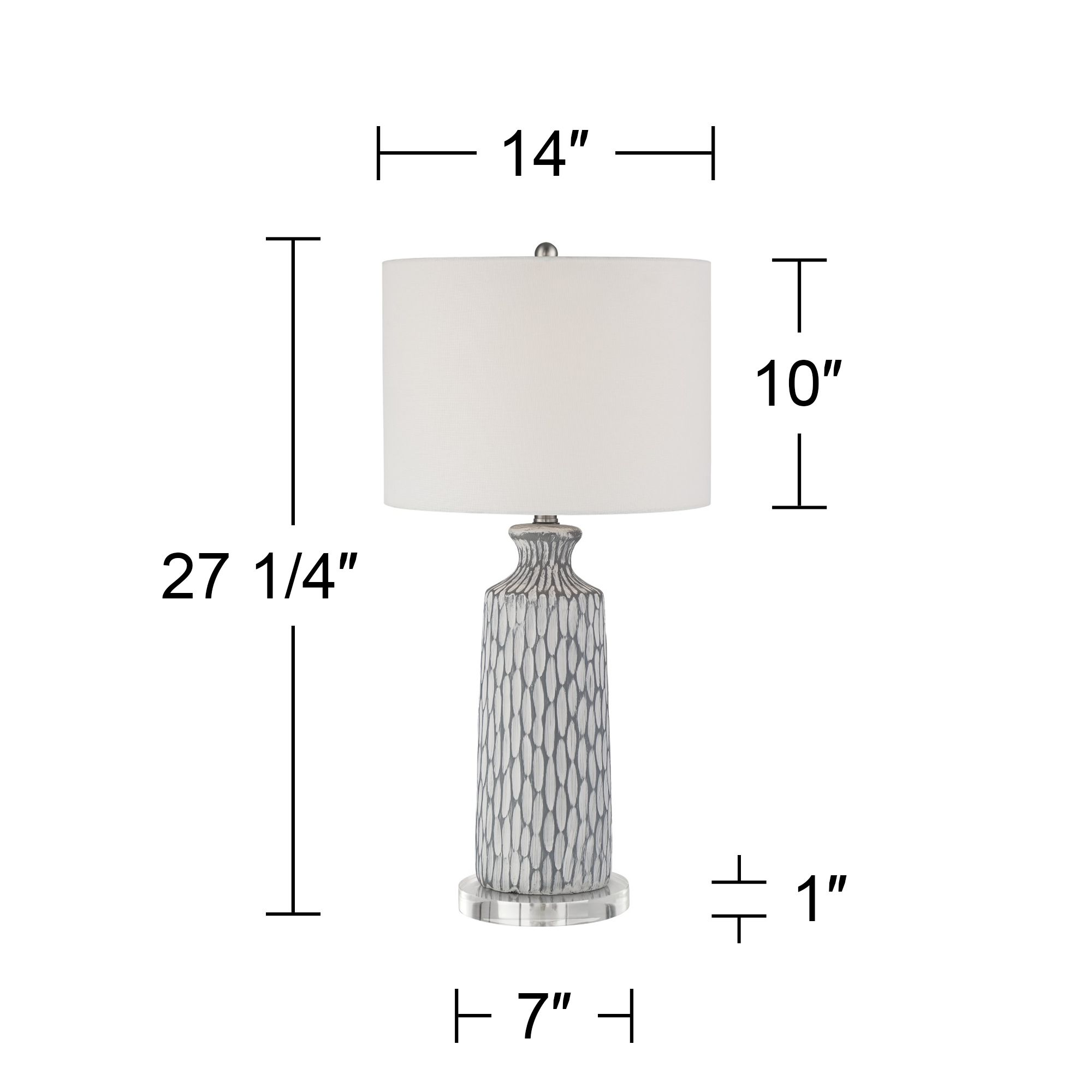Image 7 Possini Euro Patrick 27 1/4" Gray and White Ceramic Lamp with Riser more views
