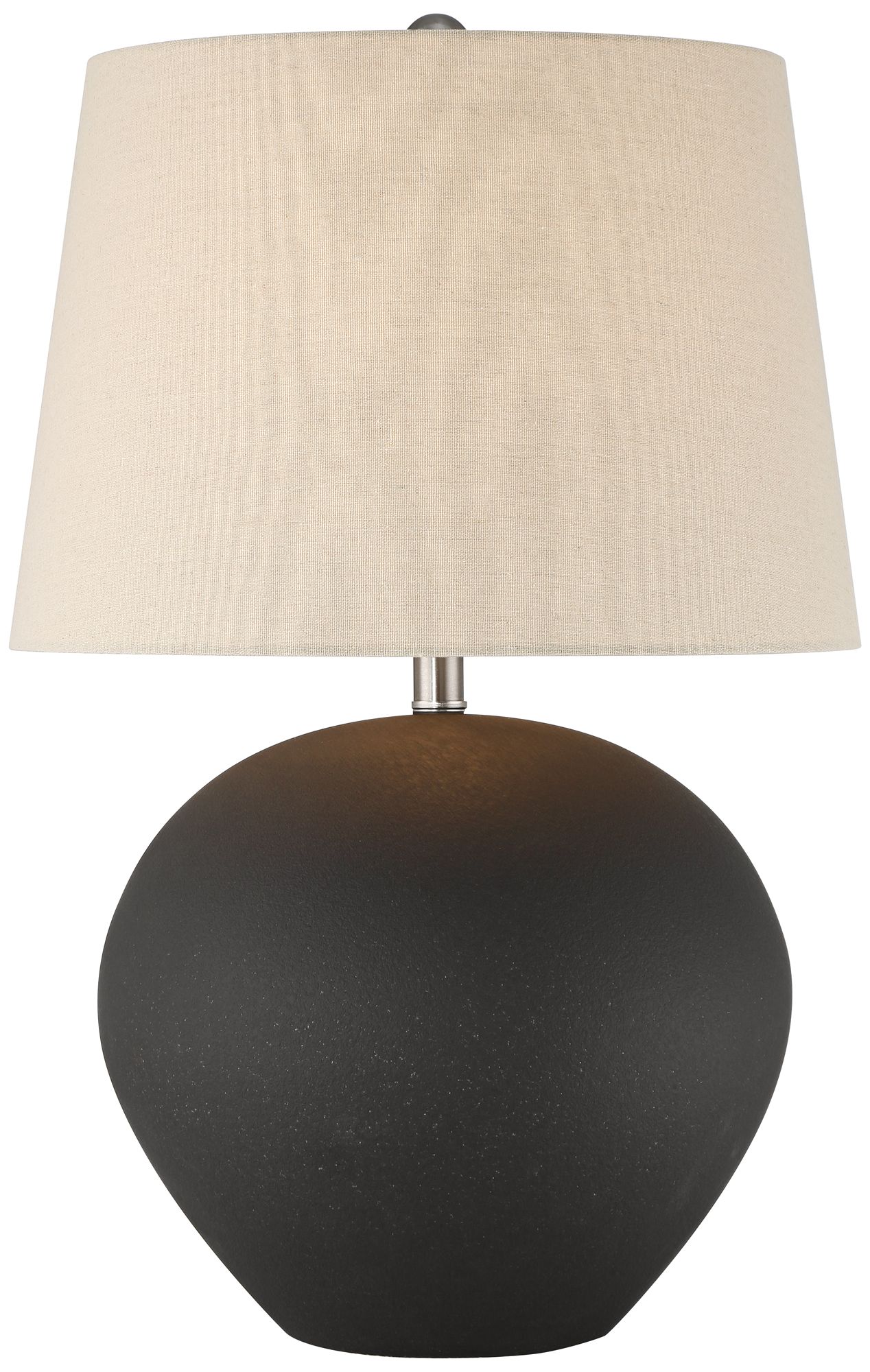 Image 3 Possini Euro Paulo 24 1/2" High Matte Black Ceramic Pot Table Lamp