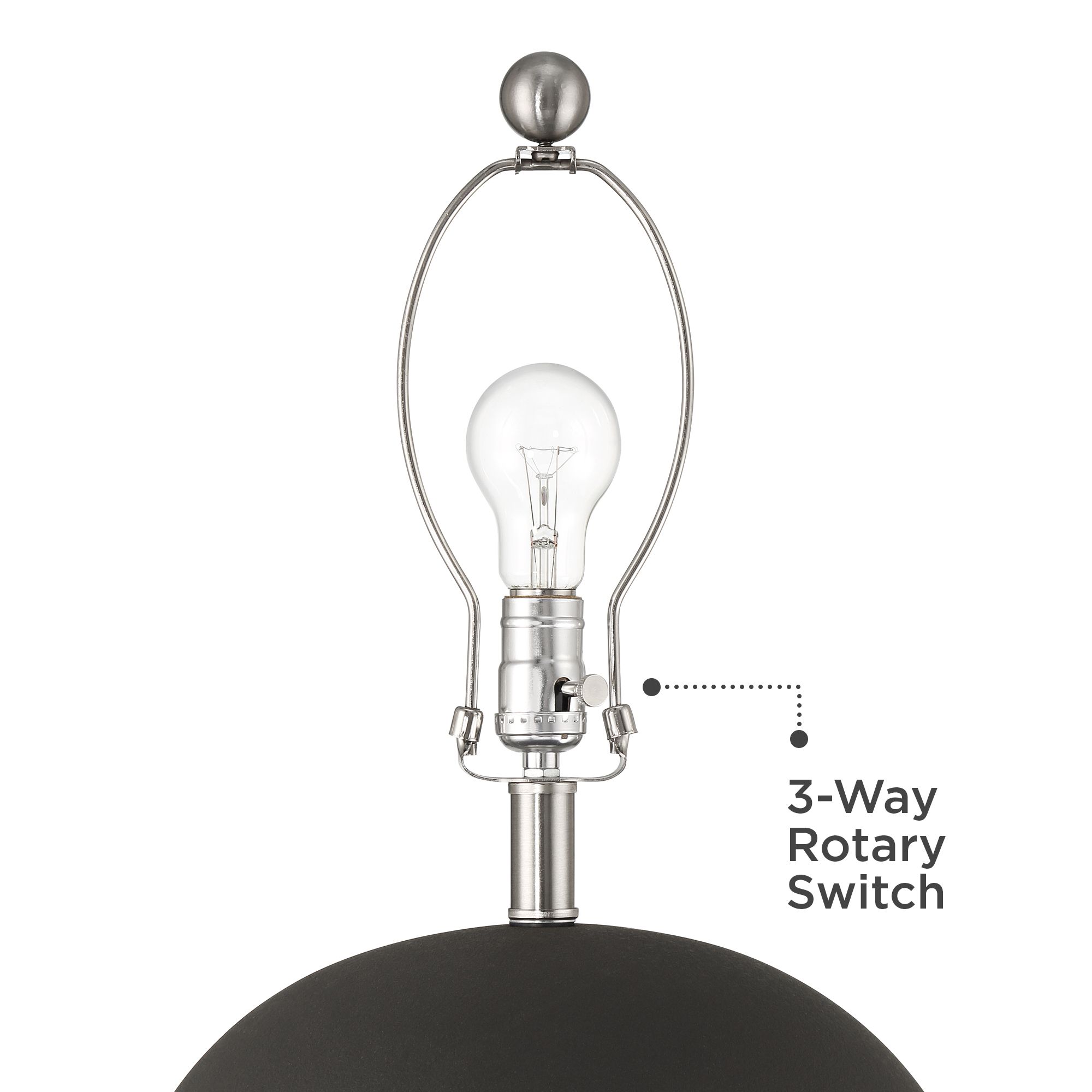 Image 6 Possini Euro Paulo 24 1/2" High Matte Black Ceramic Pot Table Lamp more views