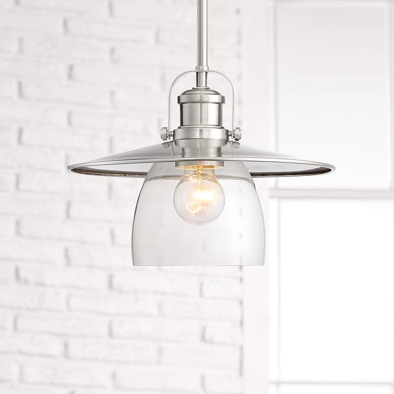 Image 1 Possini Euro Pava 12 1/4" Wide Brushed Nickel Pendant Light