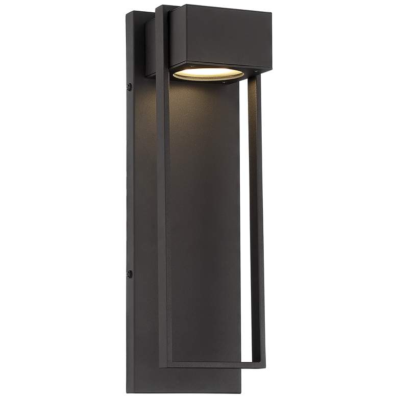Image 2 Possini Euro Pavel 16" High Textured Black LED Outdoor Wall Light