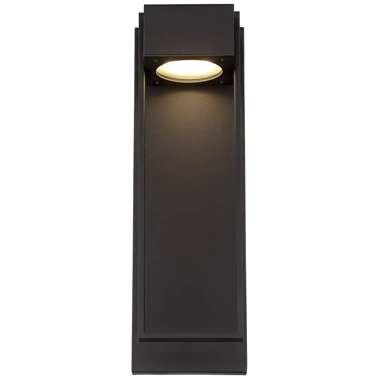 Image 5 Possini Euro Pavel 16" High Textured Black LED Outdoor Wall Light more views