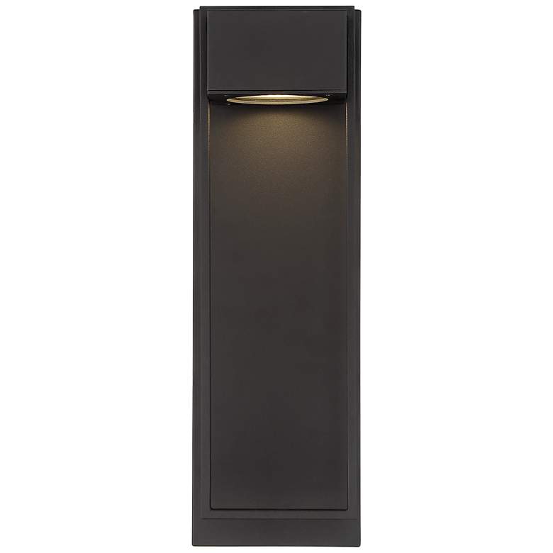 Image 6 Possini Euro Pavel 16" High Textured Black LED Outdoor Wall Light more views